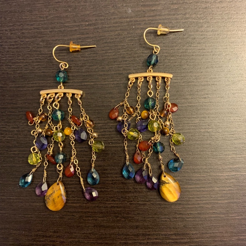 🎄Multicolored Stone dangle earrings